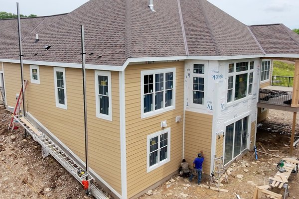 Siding replacement project in progress